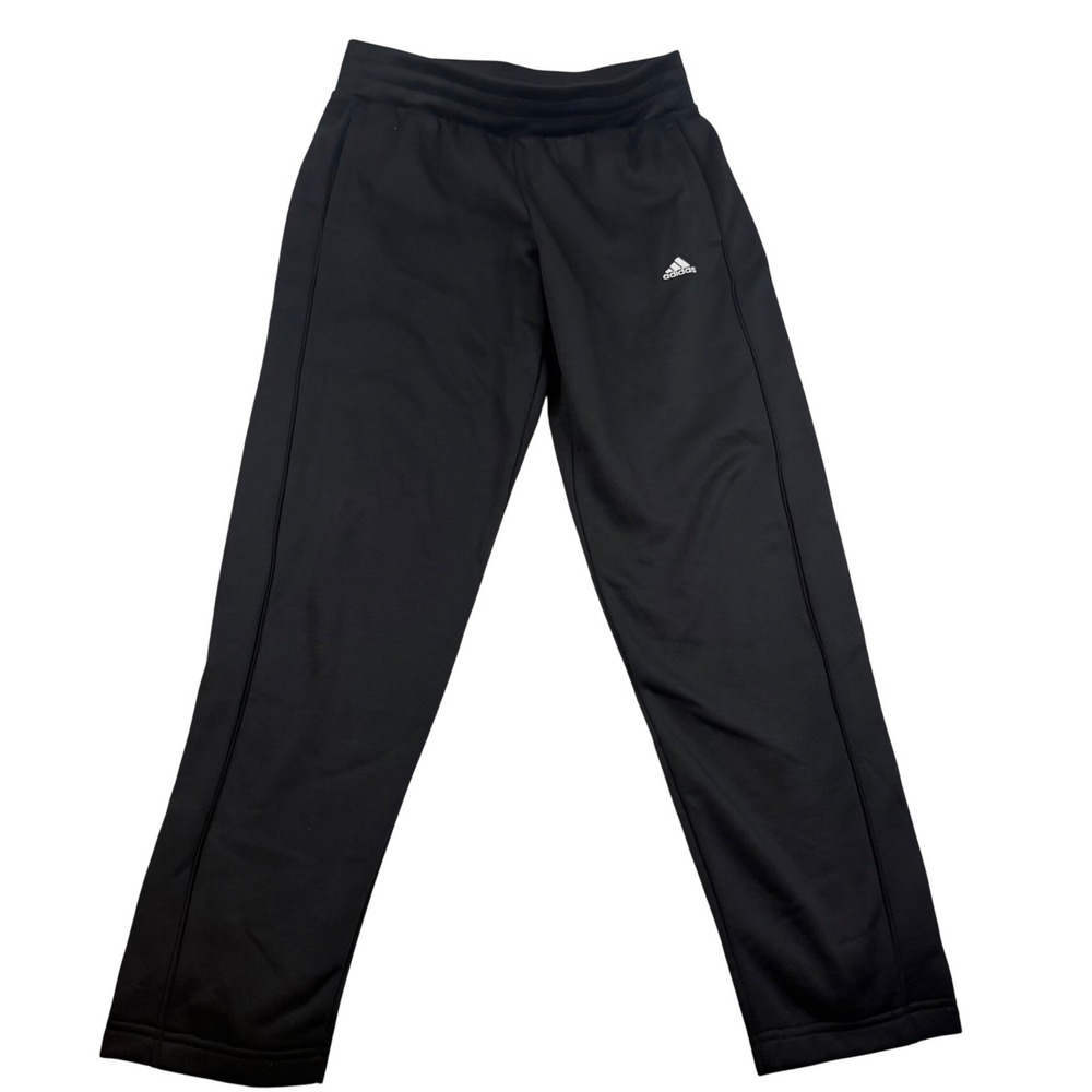 Adidas Black Recycled Polyester Straight Leg Athletic Pants Womens Medium